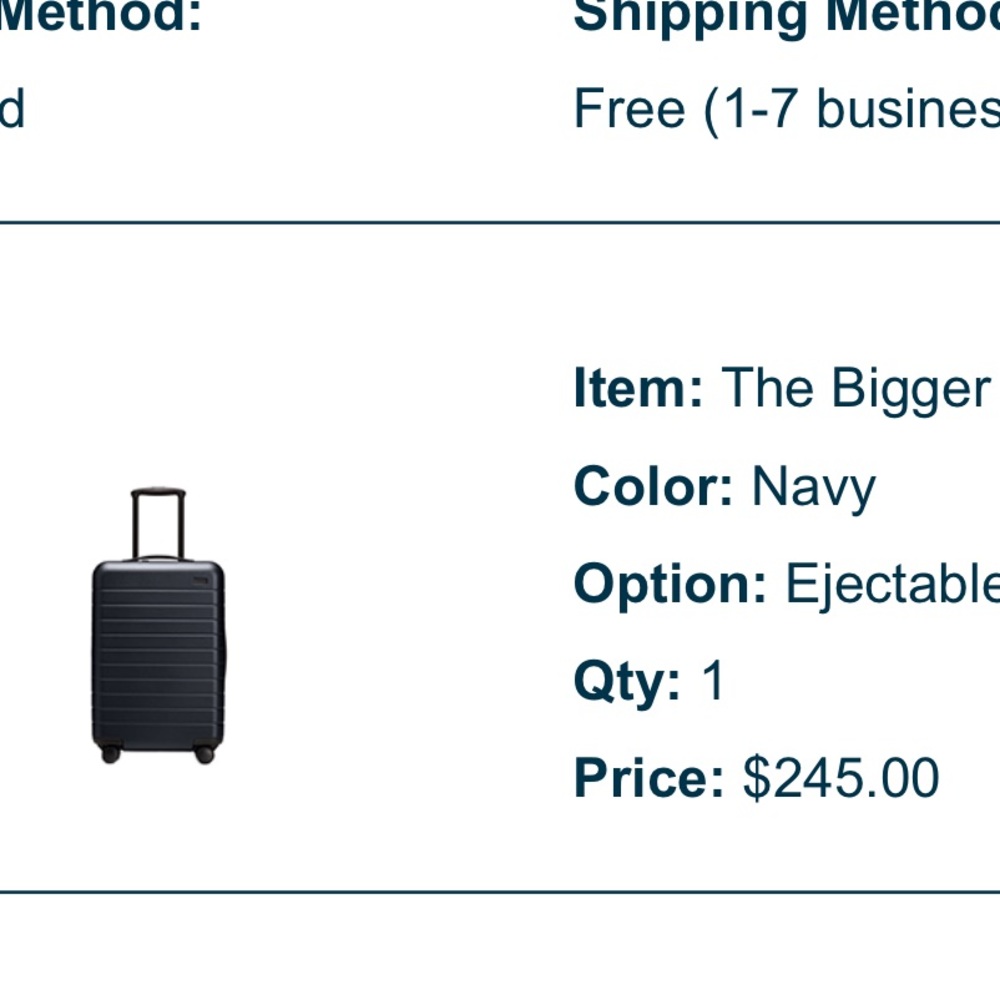 NEW IN BOX Away Carry On Suitcase w/ battery